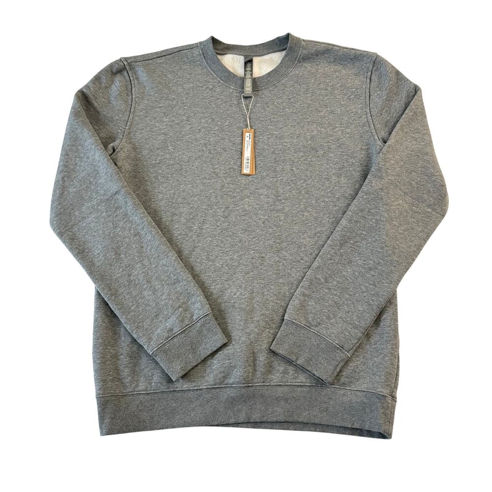 NWT SKIMS Men's Lounge Fleece Crewneck Sweatshirt Dark Heather Grey Small - Picture 2 of 8